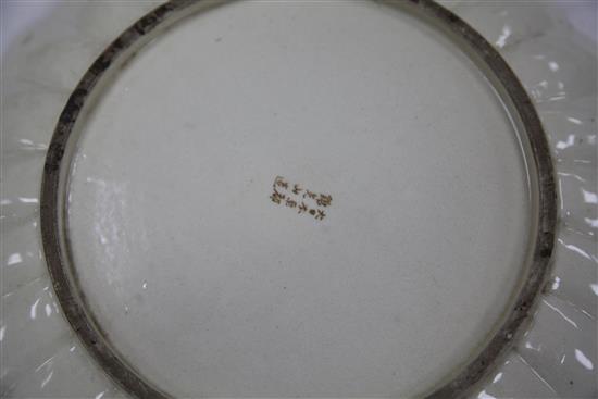 A Japanese Satsuma pottery scalloped dish, by Kinkozan, Meiji period, diameter 32.5cm
